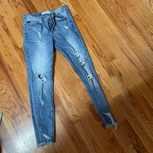 Dark wash ripped jeans